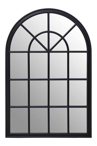 Lovida Black Arched Wooden Frame Wall Mirror