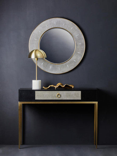 Deruta Grey Shagreen Effect Wall Mirror