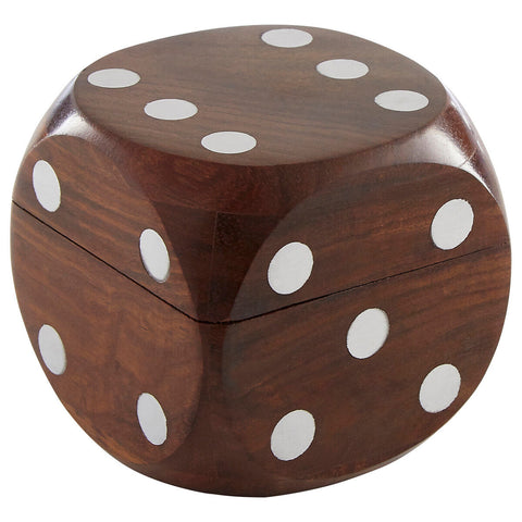 Churchill Games Sheesham Wood Dice Box with 5 Dice