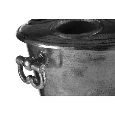 Rustic Antique Silver 4 Bottle Wine Cooler