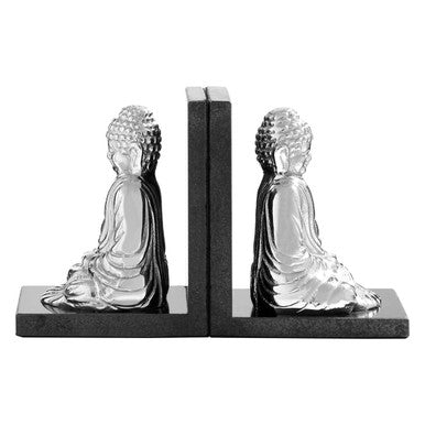 Kinsley Set of 2 Buddha Bookends with Marble Base