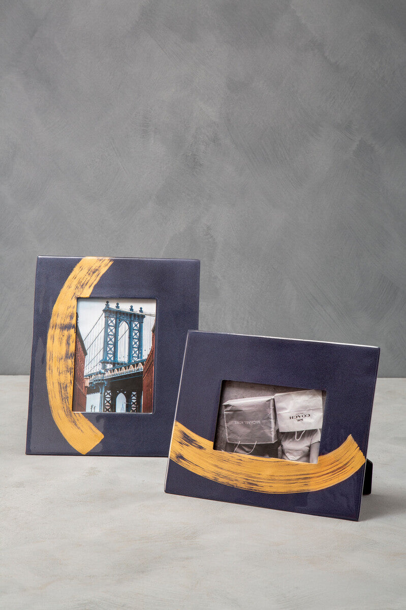 Alma Blue And Gold Large Photo Frame