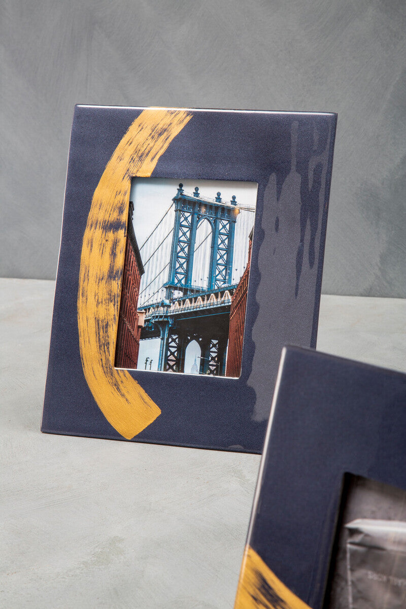 Alma Blue And Gold Large Photo Frame