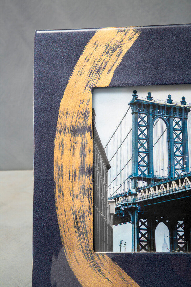 Alma Blue And Gold Large Photo Frame