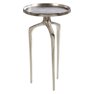 Diren Textured Nickel Finish Side Table