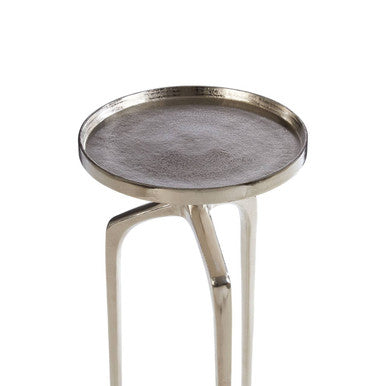 Diren Textured Nickel Finish Side Table