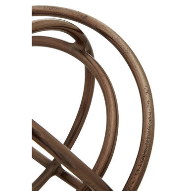 Nexus Set of Two Bronze Finish Sphere Sculptures