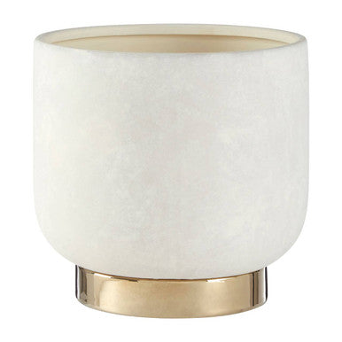 Callie White and Gold Large Ceramic Planter