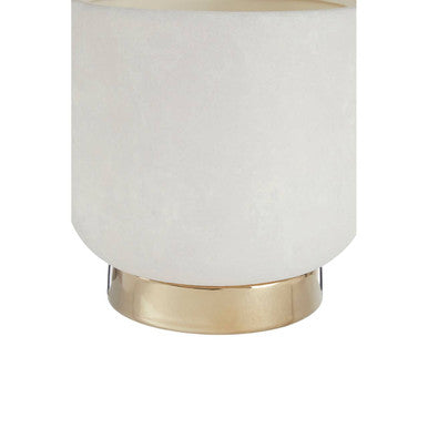 Callie White Small Planter with Gold Finish Base