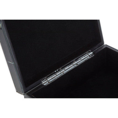 Renata Small Black Marble Design Glass Trinket Box
