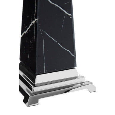 Renata Small Black Marble Design Obelisk Sculpture