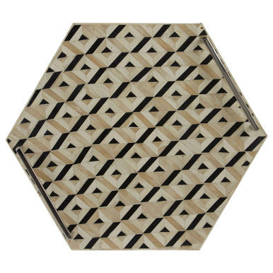 Harlo Ivory and Black Hexagon Tray