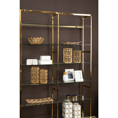 Delphi Small Gold Finish Candle Holder