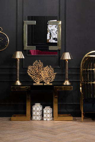 Prato Small Gold Finish Coral Sculpture