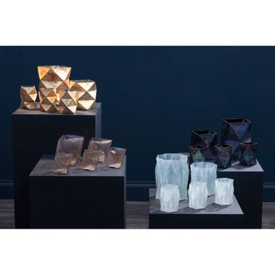 Rambia Small Gold Finish Glass Candle Holder