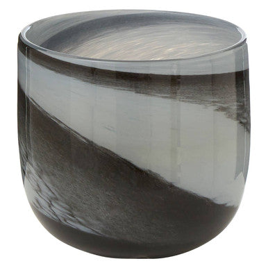 Carra Grey and Black Glass Planter