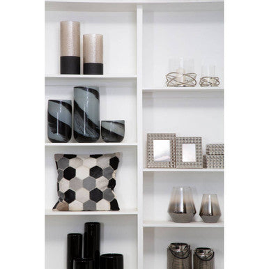 Carra Grey and Black Glass Planter