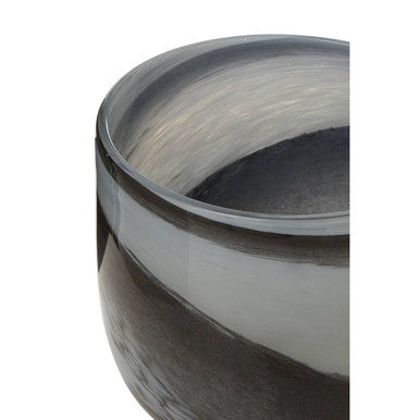 Carra Grey and Black Glass Planter