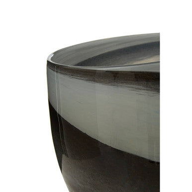 Carra Grey and Black Glass Planter