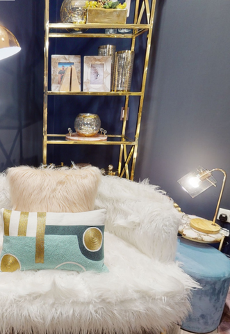 Amreli Small Vertical Textured Gold Metal Trinket Box