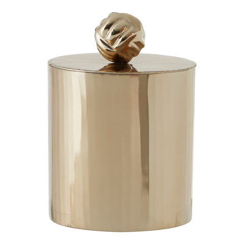 Amreli Small Vertical Textured Gold Metal Trinket Box