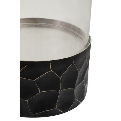 Akola Black and Gold Small Hurricane Candle Holder