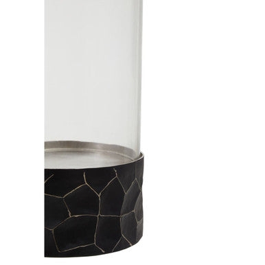 Akola Black and Gold Small Hurricane Candle Holder