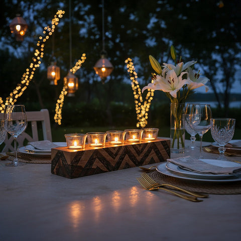 Bantu Tribal Wooden Tealight Holder