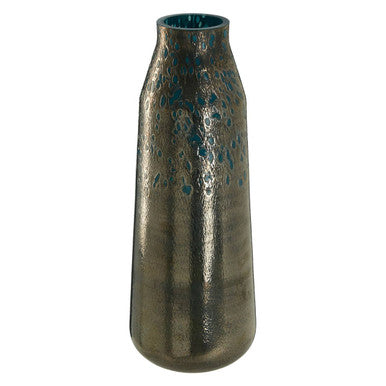 Caris Blue Speckled Glass Large Vase