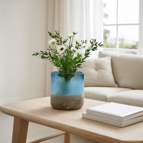 Chiara Small Blue Sand Effect Vase