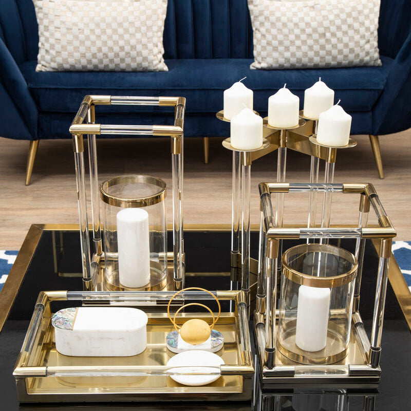 Lucita Gold Finish Candelabra
