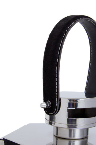 Herber Large Silver Hexagonal Lantern with Hair on Leather Handle