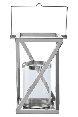 Cruzar Large Silver Criss Cross Lantern