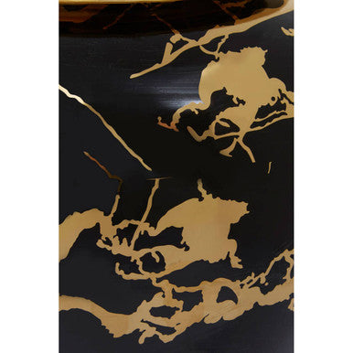 Marmo Large Marble Effect Black and Gold Ceramic Jar