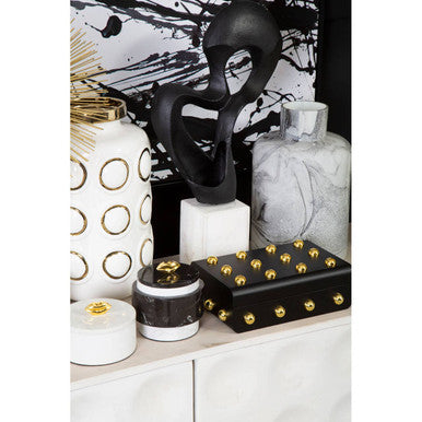 Frida Small Black and Gold Trinket Box
