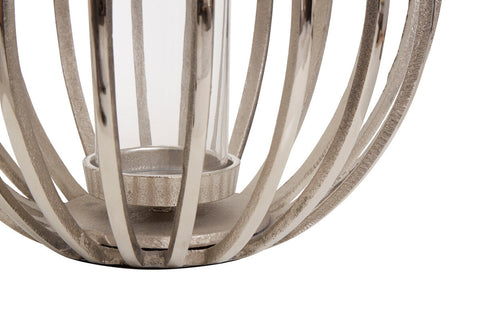 Aura Large Silver Finish Lantern