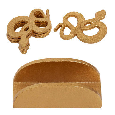 Serpent Gold Set of 4 Coasters with Holder