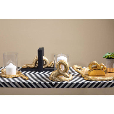 Serpent Gold Set of 4 Coasters with Holder