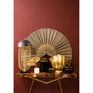 Mirano Gold Finish Ginkgo Sculpture