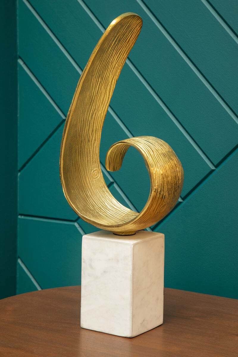 Mirano Gold Finish Curl Sculpture
