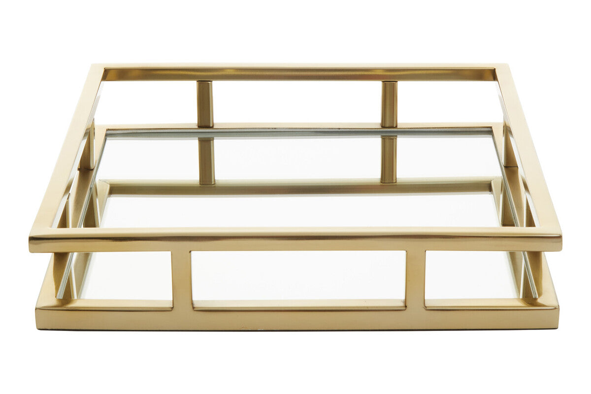 Cruzar Square Gold Finish Tray