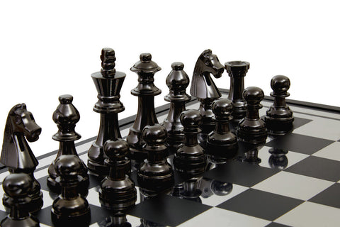 Churchill Games Black And Silver Chess Set