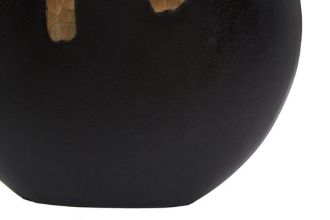 Daito Large Black and Gold Round Vase