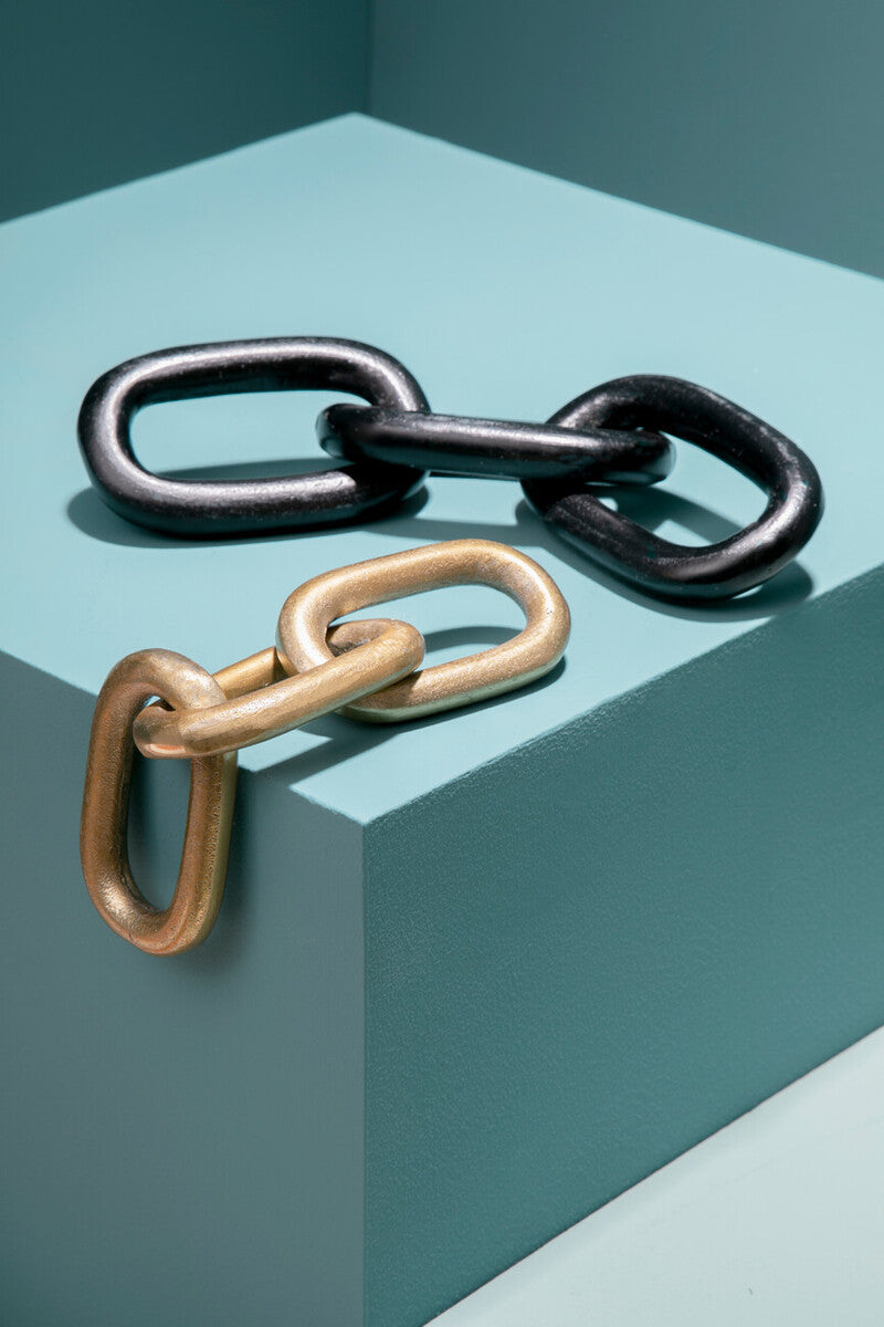 Prato Large Black Aluminium Chain Sculpture