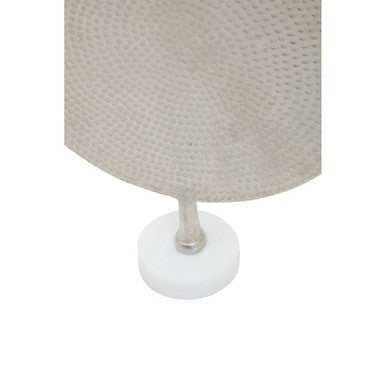 Elias Set Of 3 Hammered Metal Disc Sculptures with Marble Base