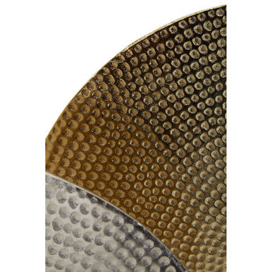 Elias Set Of 3 Hammered Metal Disc Sculptures with Marble Base