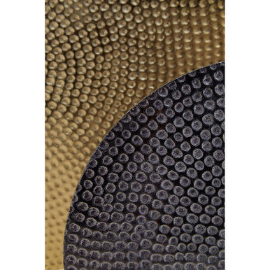 Elias Set Of 3 Hammered Metal Disc Sculptures with Marble Base