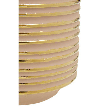 Haldis Blush Pink and Gold Small Ceramic Planter