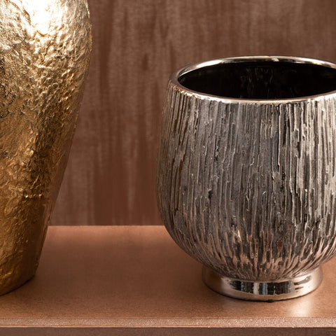 Hesper Small Silver Ceramic Planter