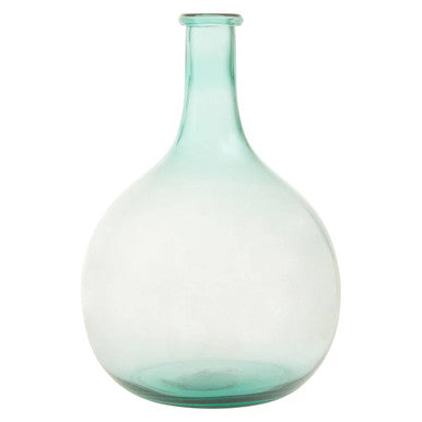Bexley Blue Large Bottle Neck Recycled Glass Vase